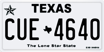 TX license plate CUE4640