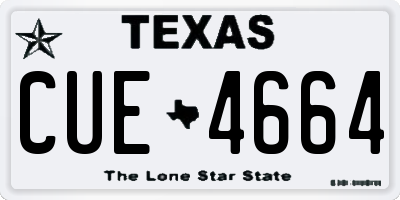 TX license plate CUE4664