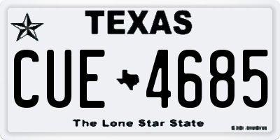 TX license plate CUE4685