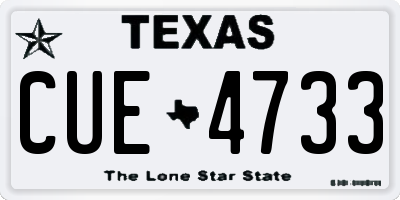 TX license plate CUE4733