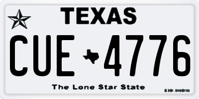 TX license plate CUE4776