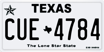 TX license plate CUE4784