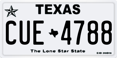 TX license plate CUE4788