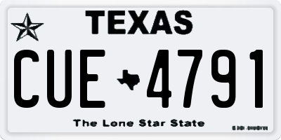 TX license plate CUE4791