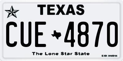 TX license plate CUE4870