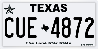 TX license plate CUE4872