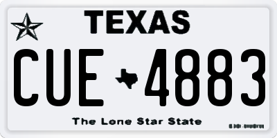 TX license plate CUE4883
