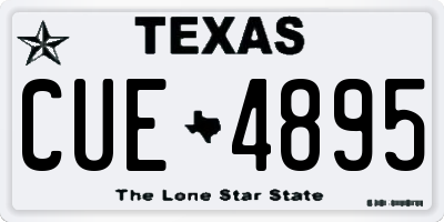 TX license plate CUE4895