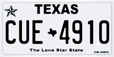 TX license plate CUE4910