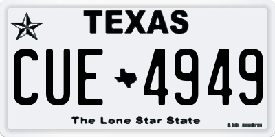 TX license plate CUE4949