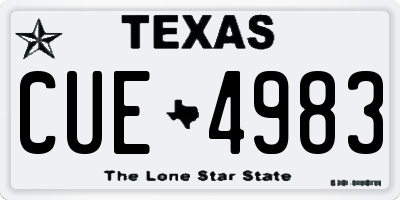 TX license plate CUE4983