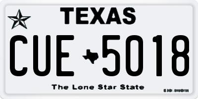 TX license plate CUE5018