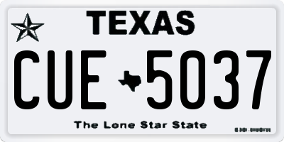 TX license plate CUE5037