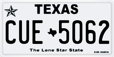 TX license plate CUE5062