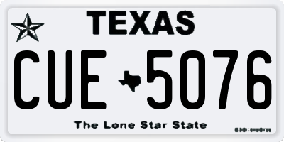 TX license plate CUE5076
