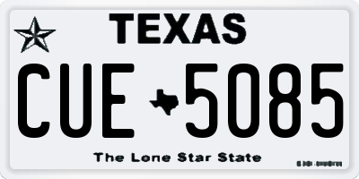 TX license plate CUE5085
