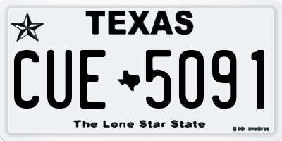 TX license plate CUE5091