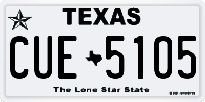 TX license plate CUE5105
