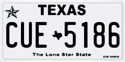 TX license plate CUE5186