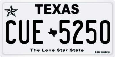 TX license plate CUE5250