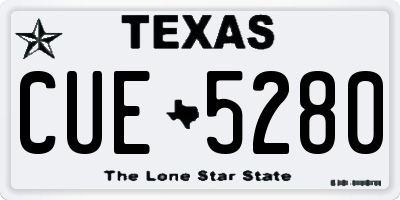 TX license plate CUE5280