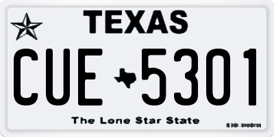 TX license plate CUE5301