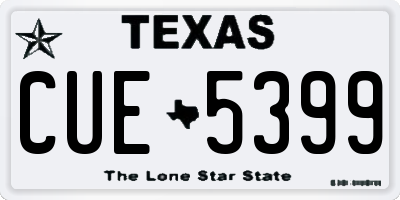 TX license plate CUE5399