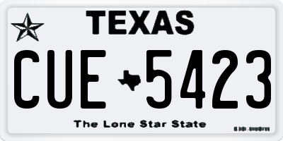 TX license plate CUE5423