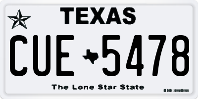 TX license plate CUE5478