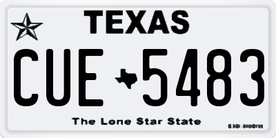 TX license plate CUE5483