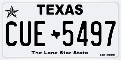 TX license plate CUE5497