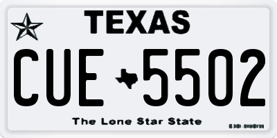 TX license plate CUE5502