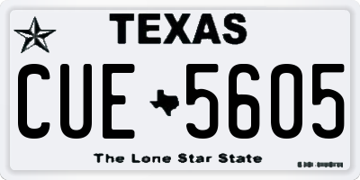 TX license plate CUE5605