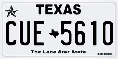 TX license plate CUE5610