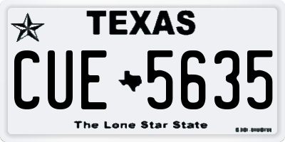 TX license plate CUE5635