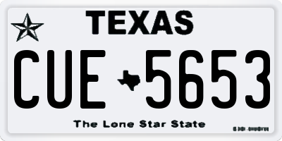 TX license plate CUE5653