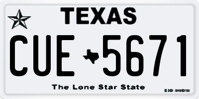 TX license plate CUE5671