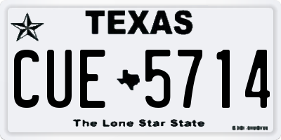 TX license plate CUE5714