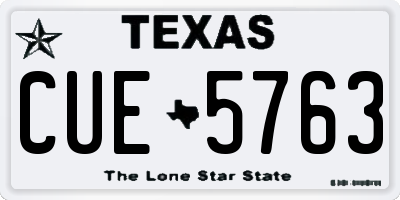 TX license plate CUE5763