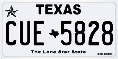 TX license plate CUE5828