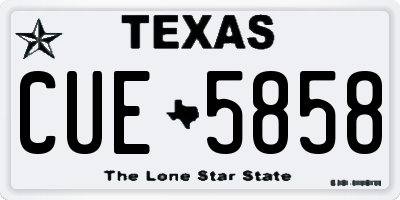 TX license plate CUE5858