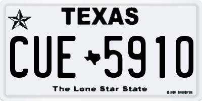 TX license plate CUE5910