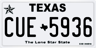 TX license plate CUE5936