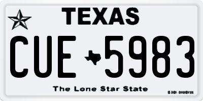 TX license plate CUE5983