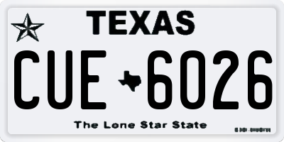 TX license plate CUE6026