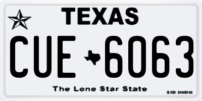 TX license plate CUE6063