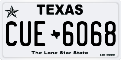 TX license plate CUE6068