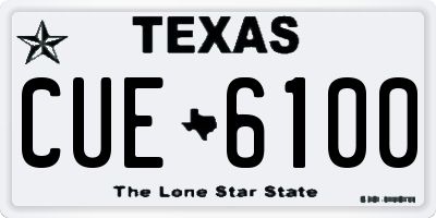 TX license plate CUE6100