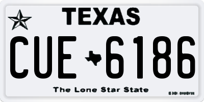 TX license plate CUE6186