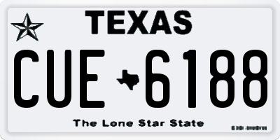 TX license plate CUE6188